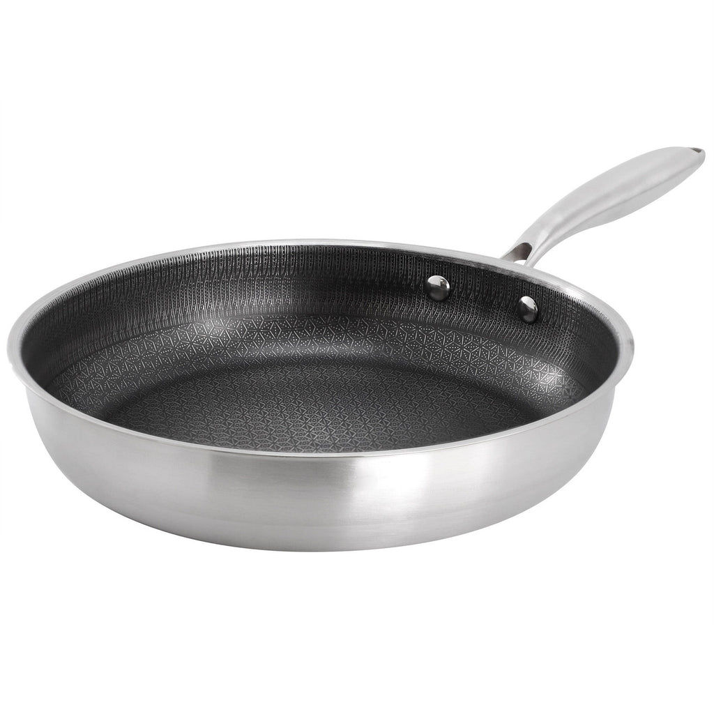 Gibson Home Elsenborn 11in Embossed Interior Stainless Steel Frying Pan-0