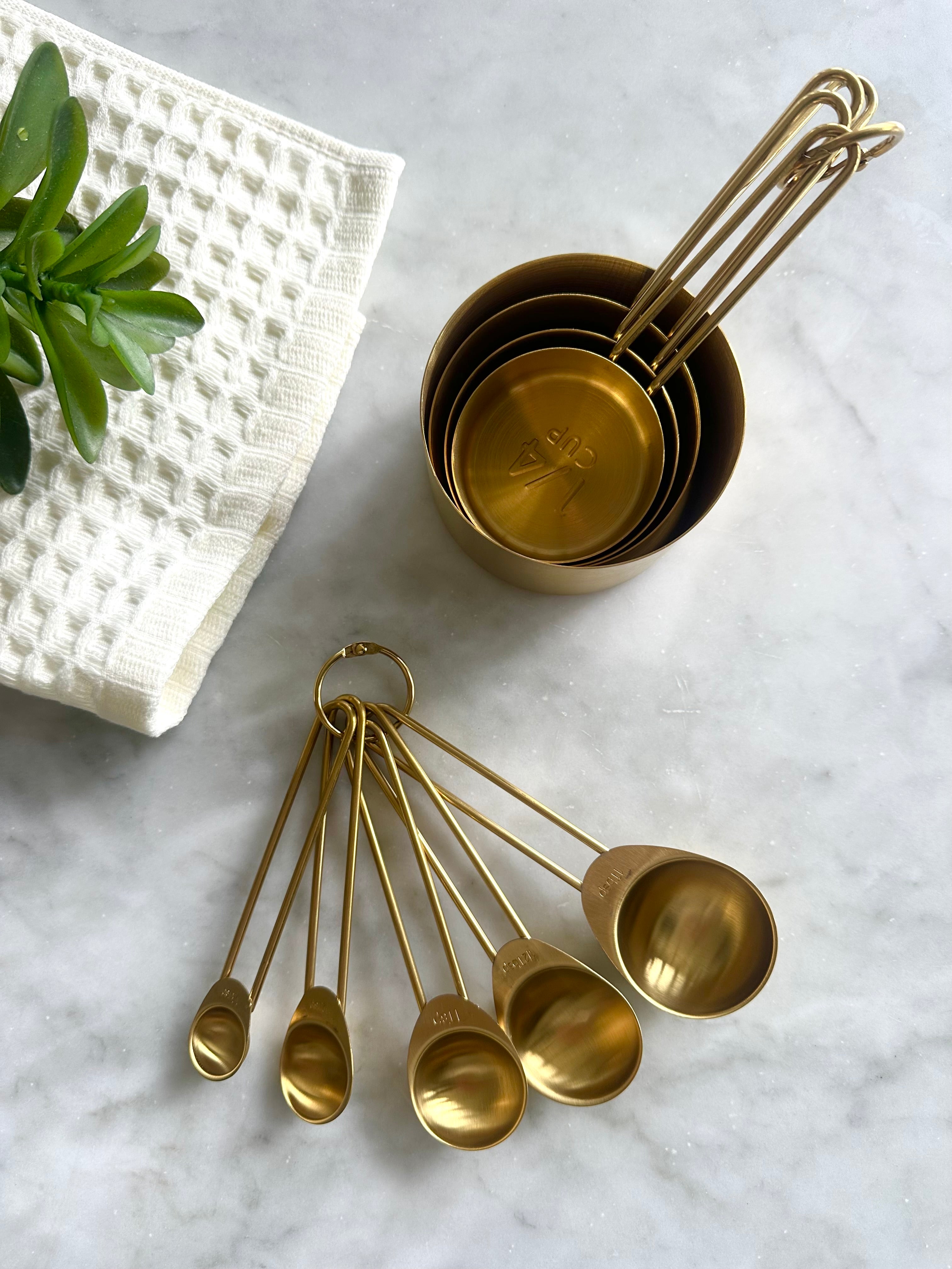 Sorrento Gold Measuring Cups & Spoons Set-4