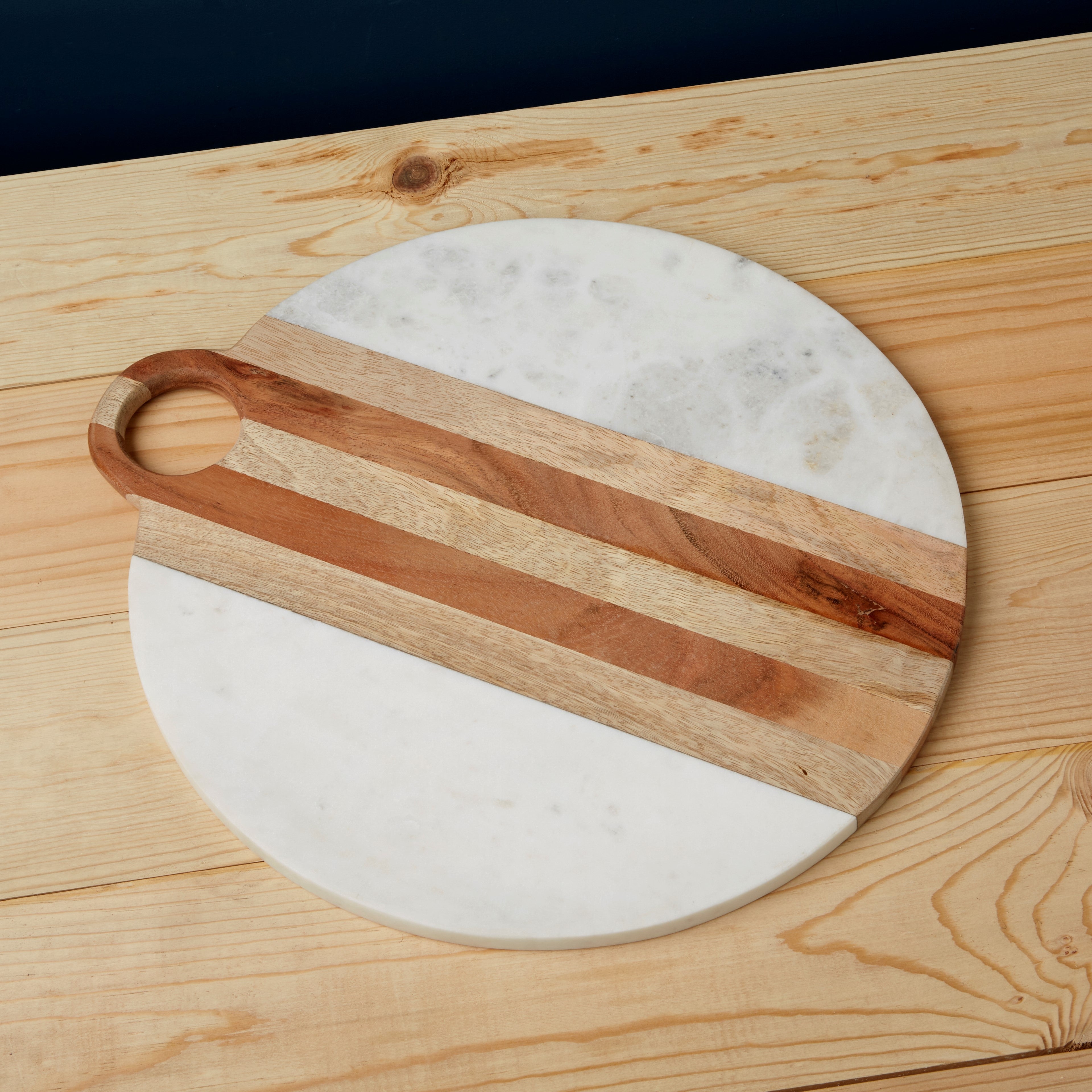 Moa Marble & Wood Round Board-0