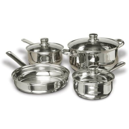 7-Piece Stainless Steel Cookware Set with Tempered Glass Lids-0