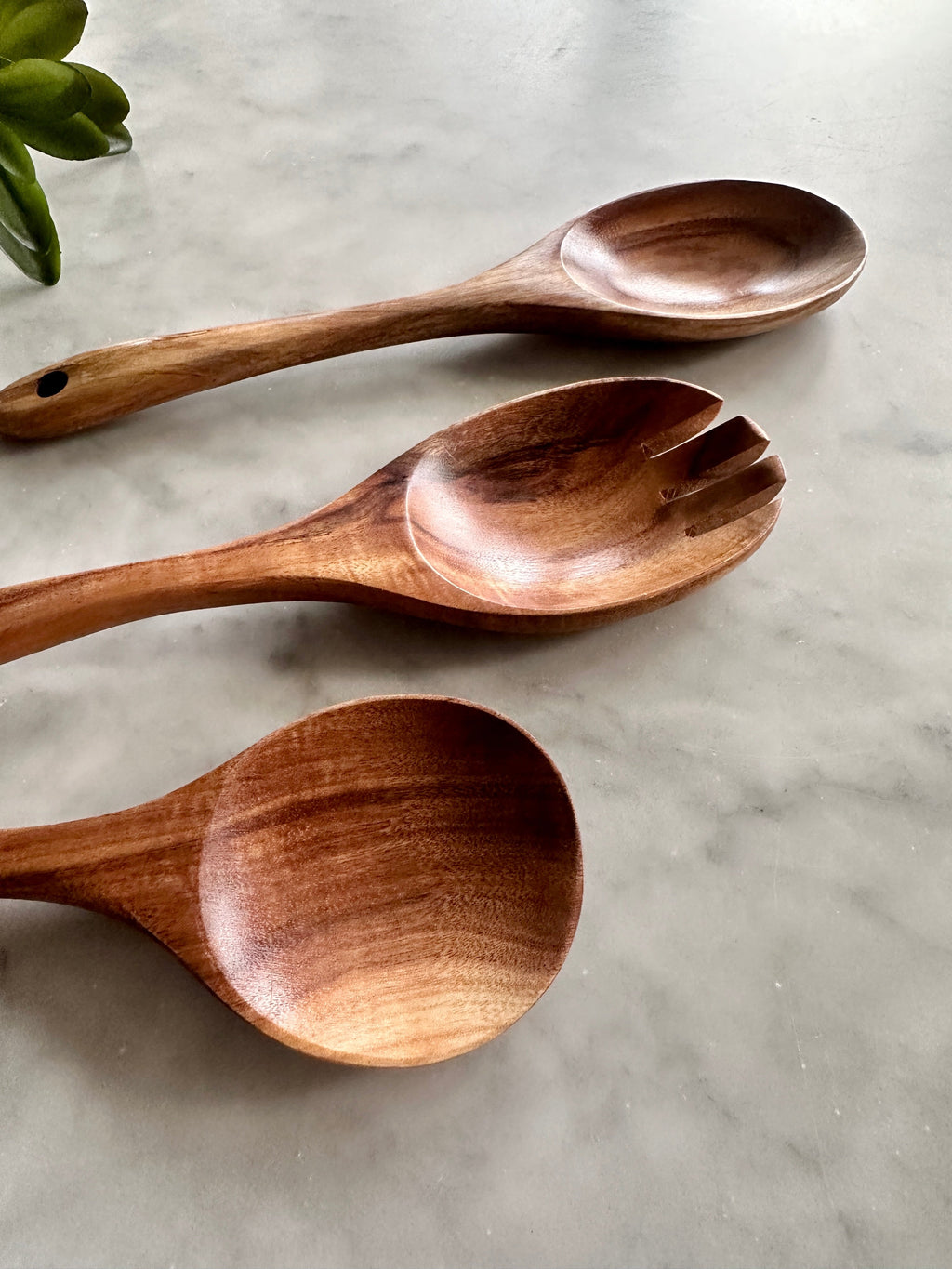 Tulum Teak Wooden Salad Serving Set - 3 Piece-2
