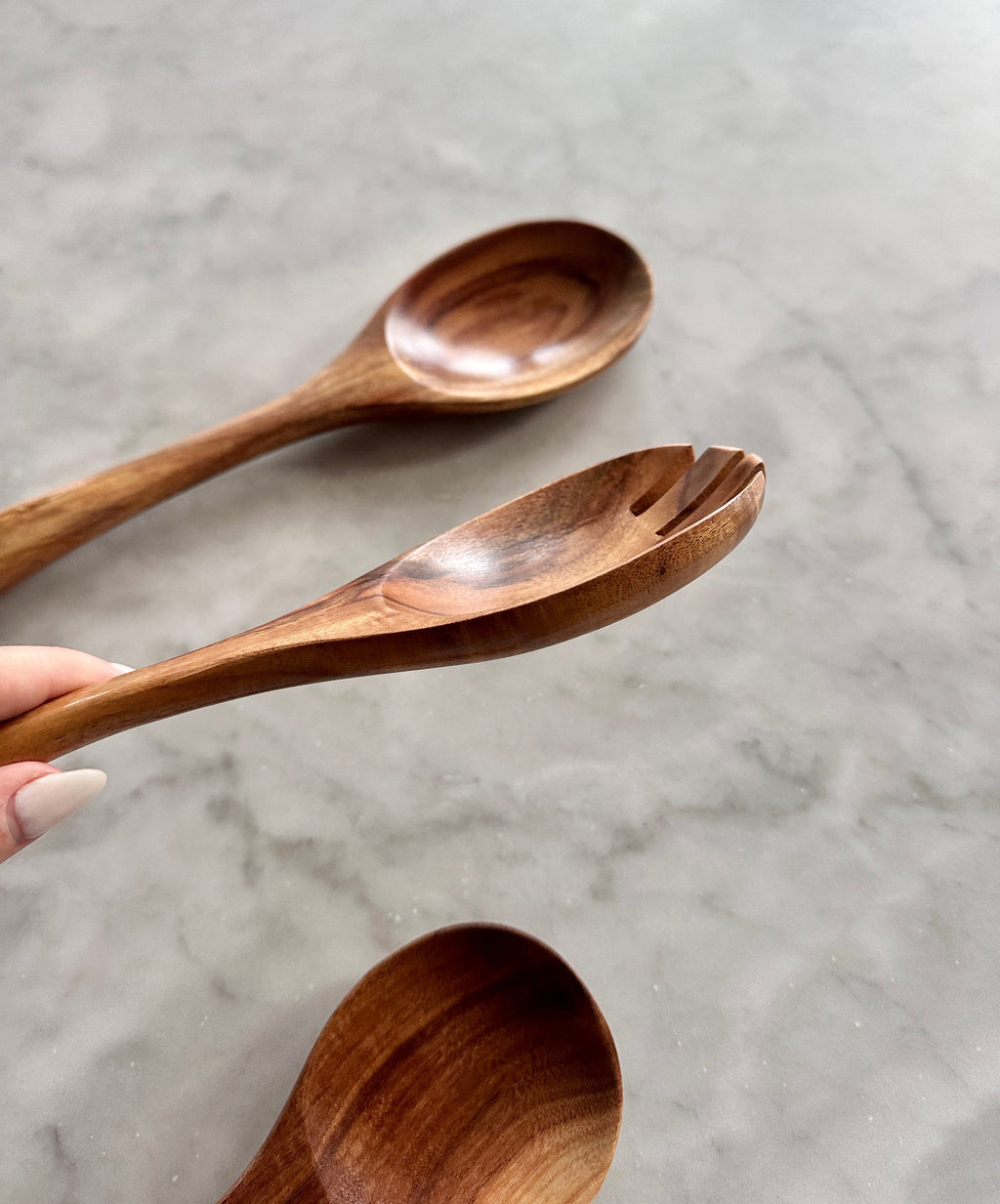 Tulum Teak Wooden Salad Serving Set - 3 Piece-4