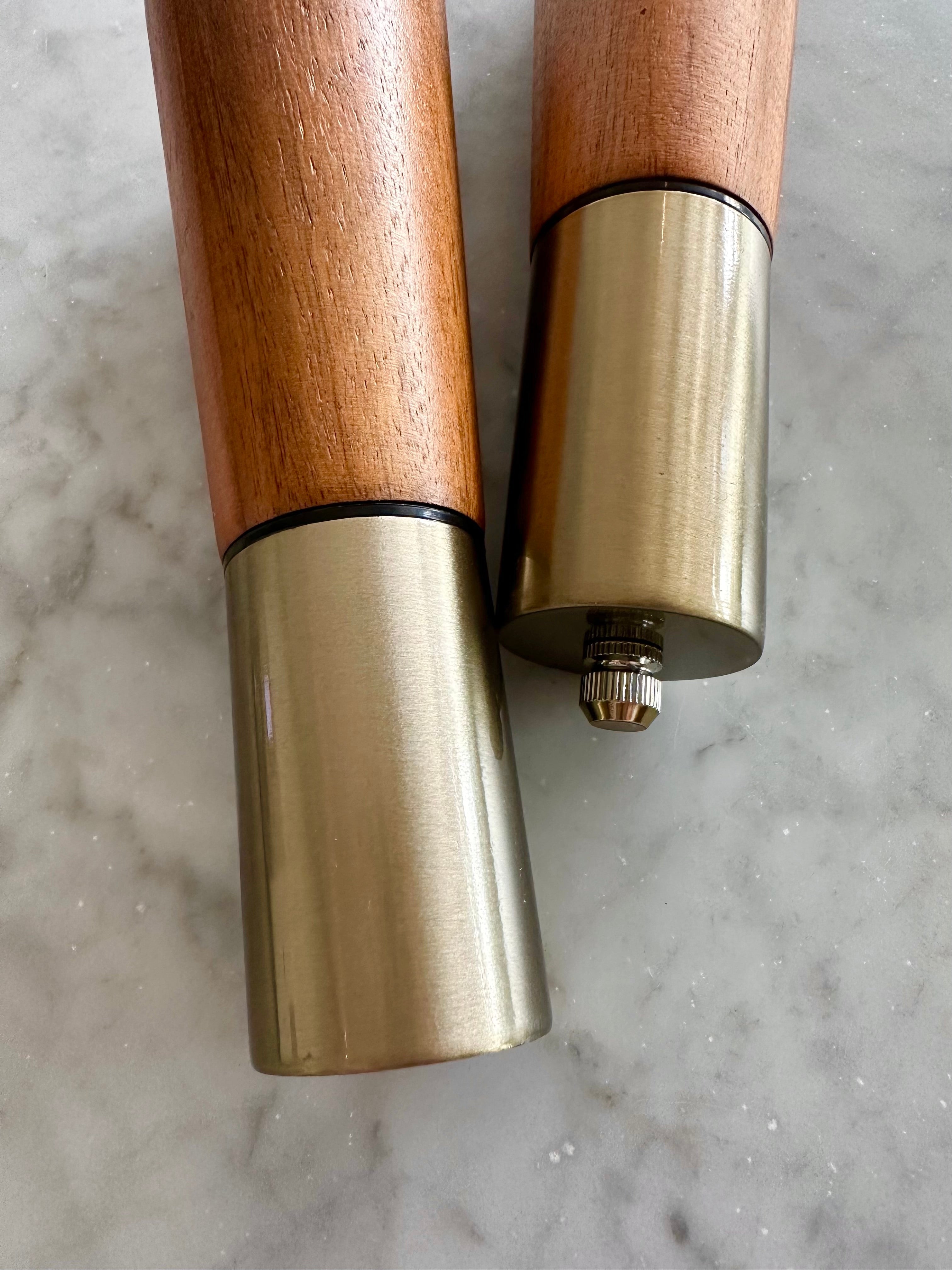 Portofino Acacia Salt and Pepper Grinders – Modern Wooden Kitchen Set-2