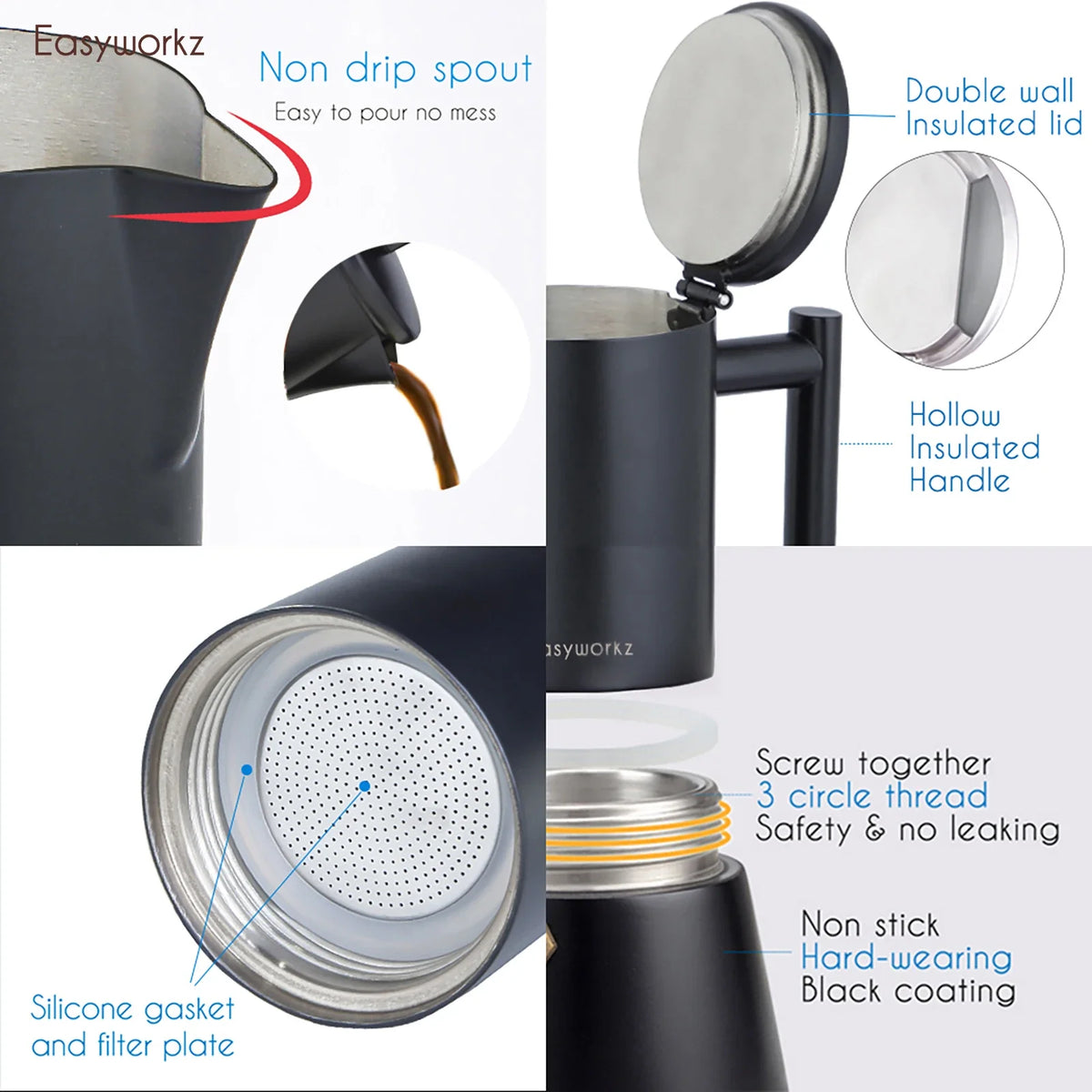 Stainless Steel Induction Moka Pot-2
