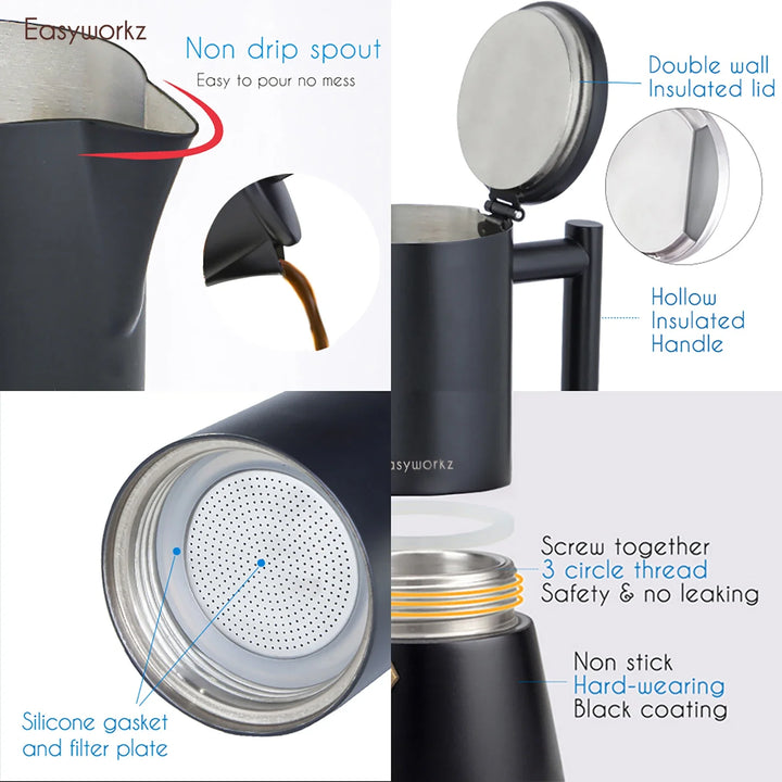 Stainless Steel Induction Moka Pot-2