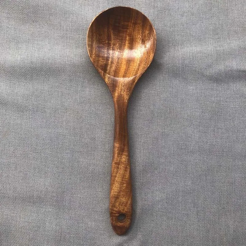 Wood Kitchen Utensil Set — 5 Pieces with Holder