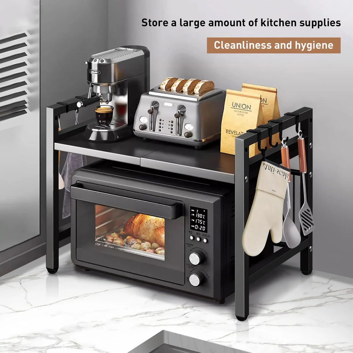 Expandable Metal Microwave Shelf