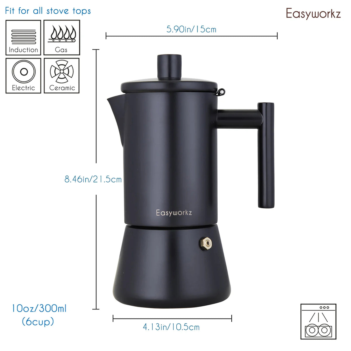 Stainless Steel Induction Moka Pot-4