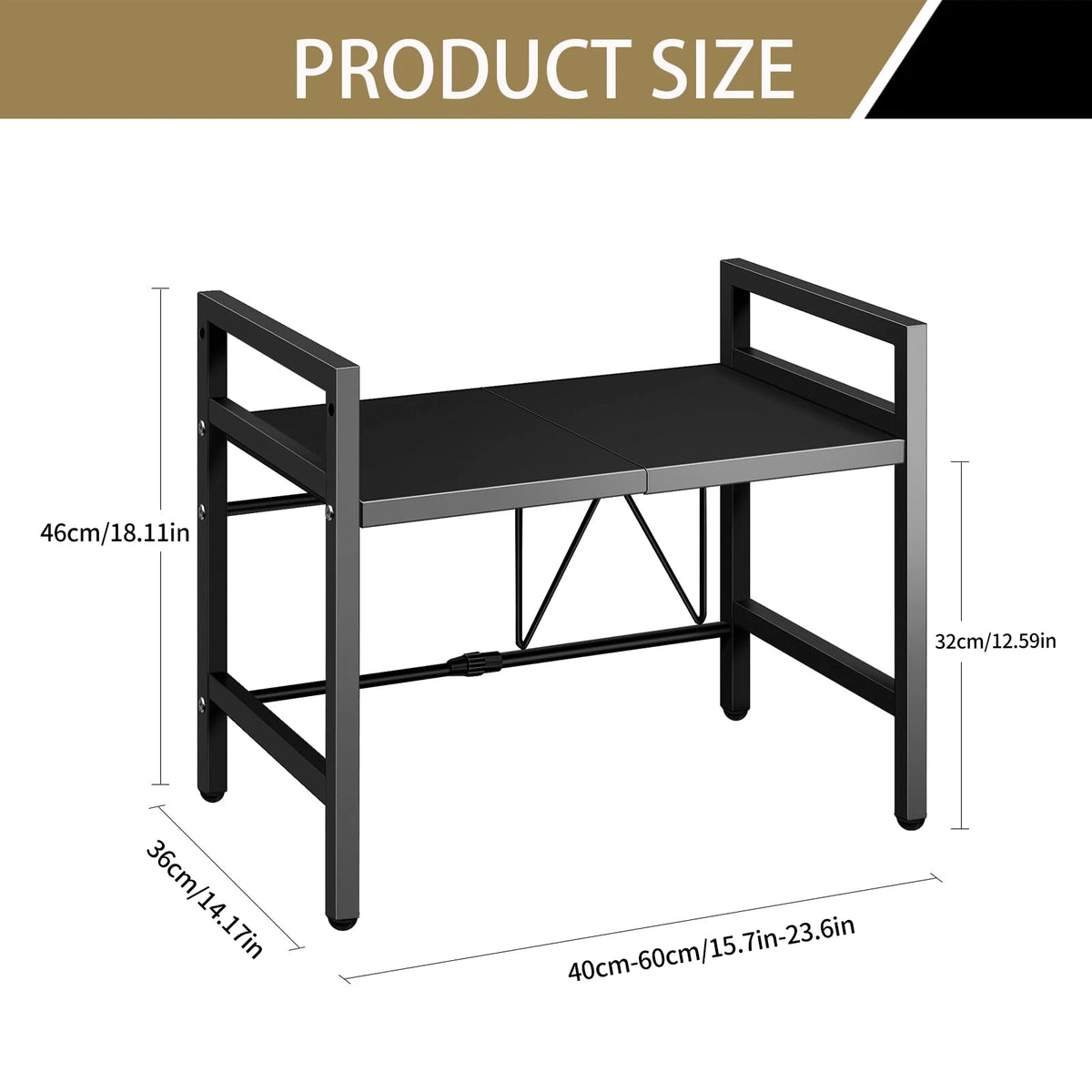 Expandable Metal Microwave Shelf