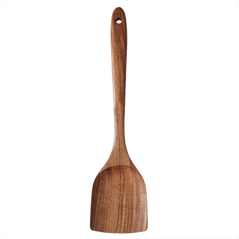 Wood Kitchen Utensil Set — 5 Pieces with Holder