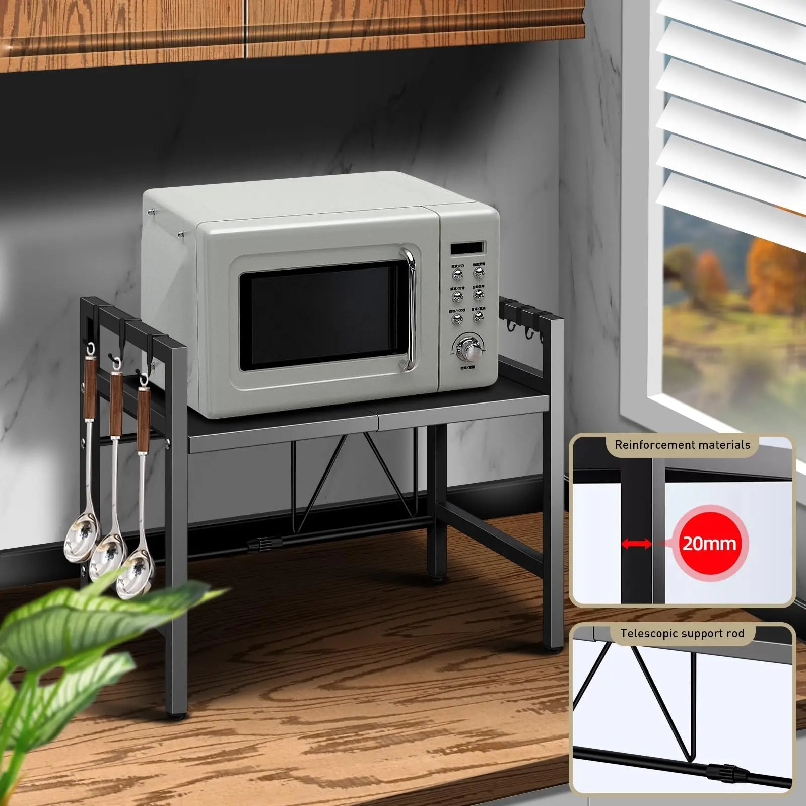 Expandable Metal Microwave Shelf