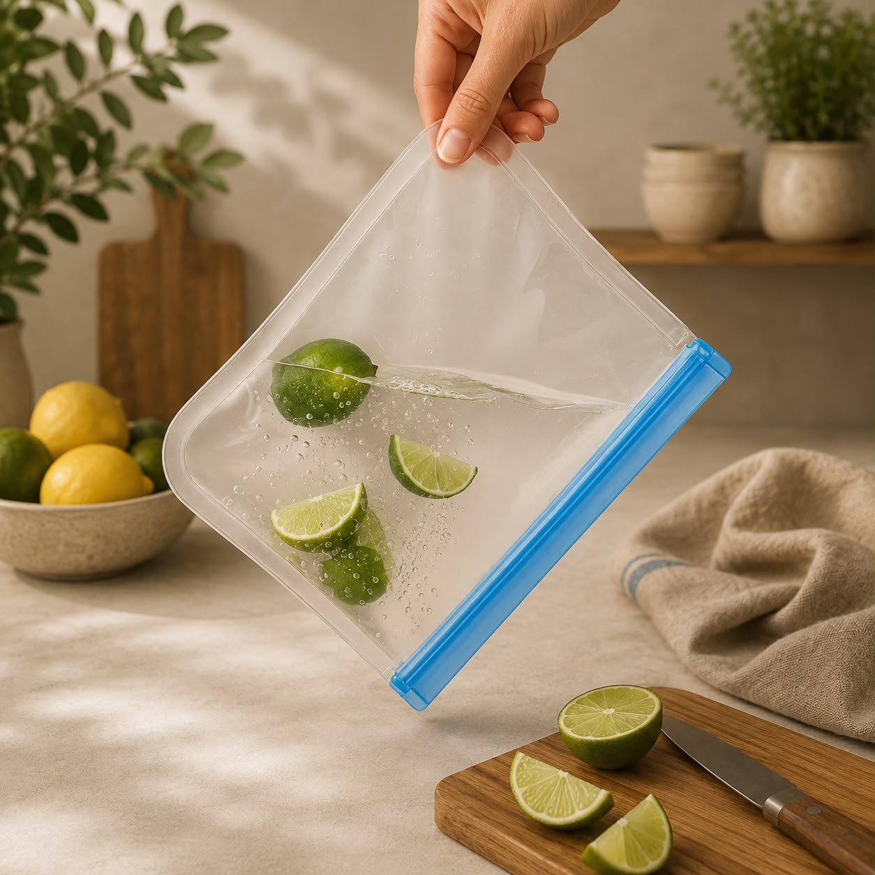 Reusable Silicone Food Storage Bags - Leakproof & Freezer Safe