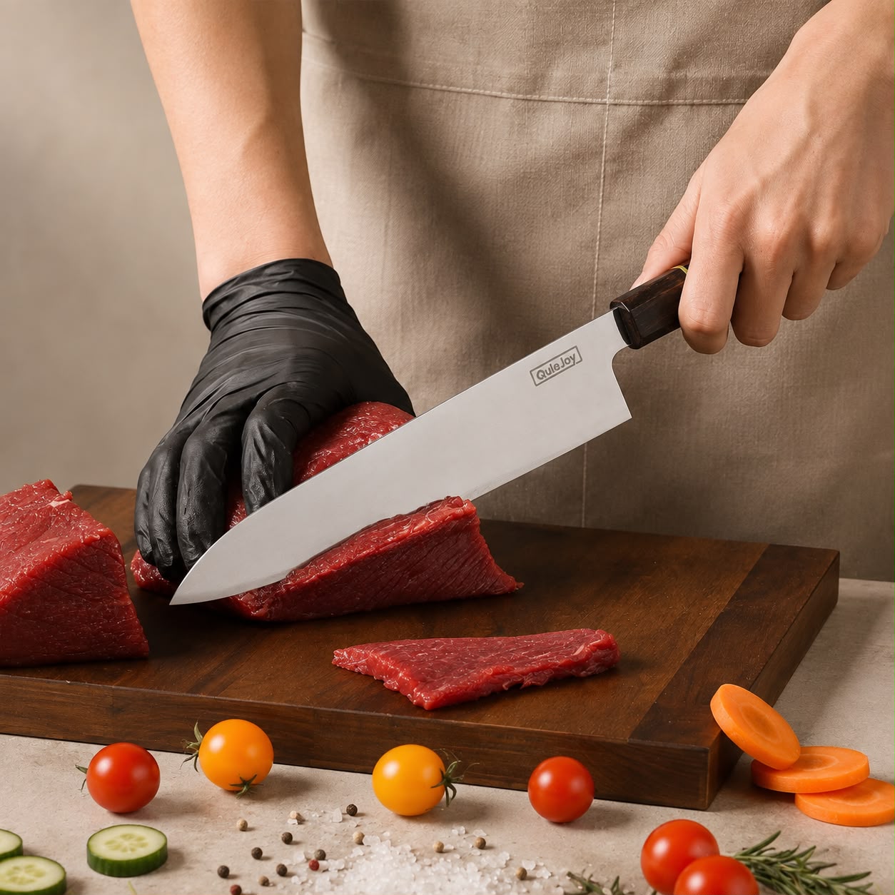 VG-10 9" Chef Knife with Ebony Wood Handle