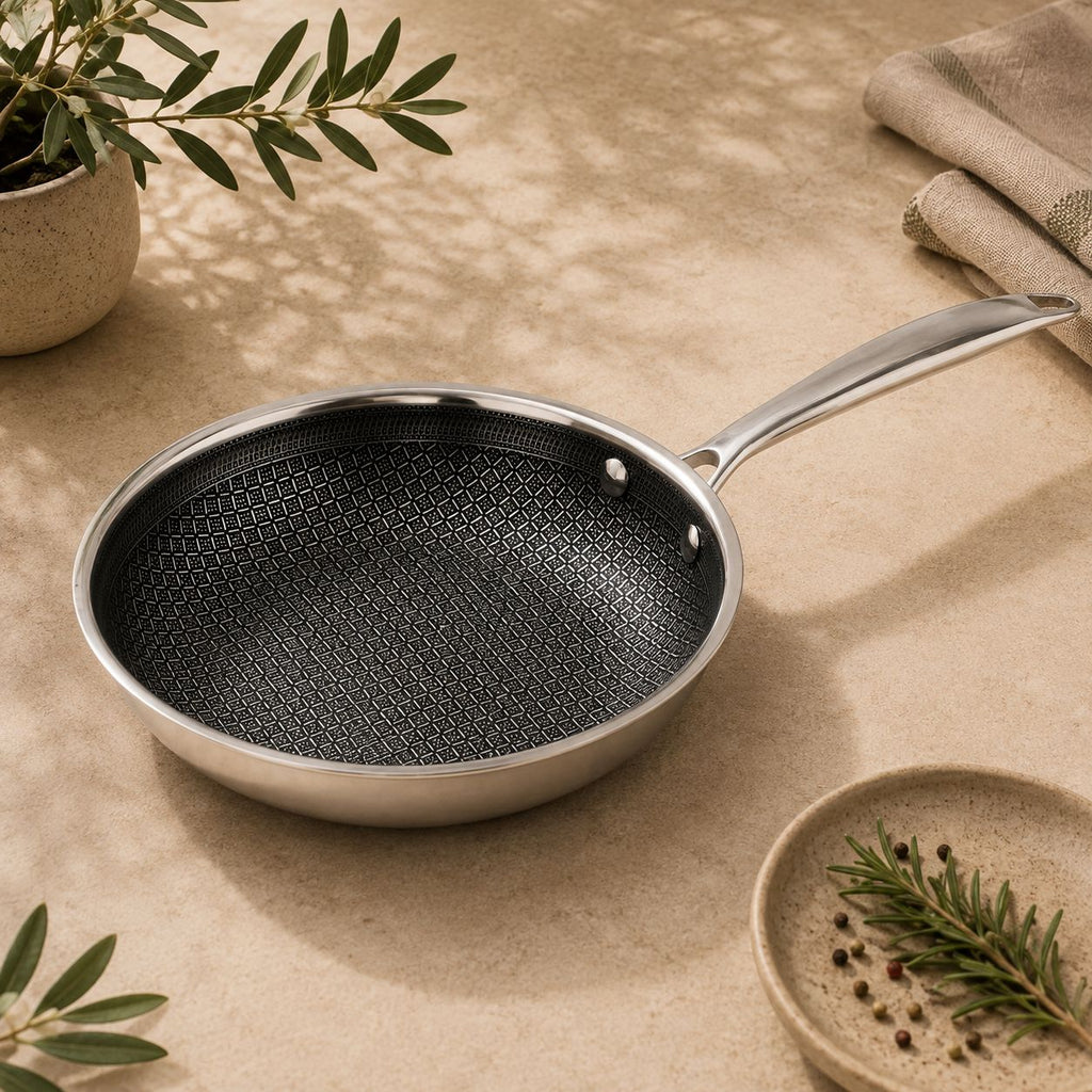 Brentwood 9.5 inch Hybrid Non-Stick Stainless Steel Frying Pan