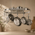 Modern Ceiling Mounted Stainless Steel Oval Hanging Pot Rack