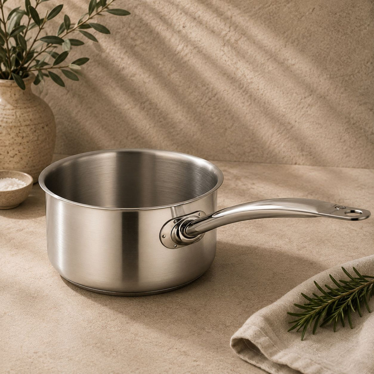 Korkmaz Gastro Proline 7.3 Liter Stainless Steel Saucepan in Silver