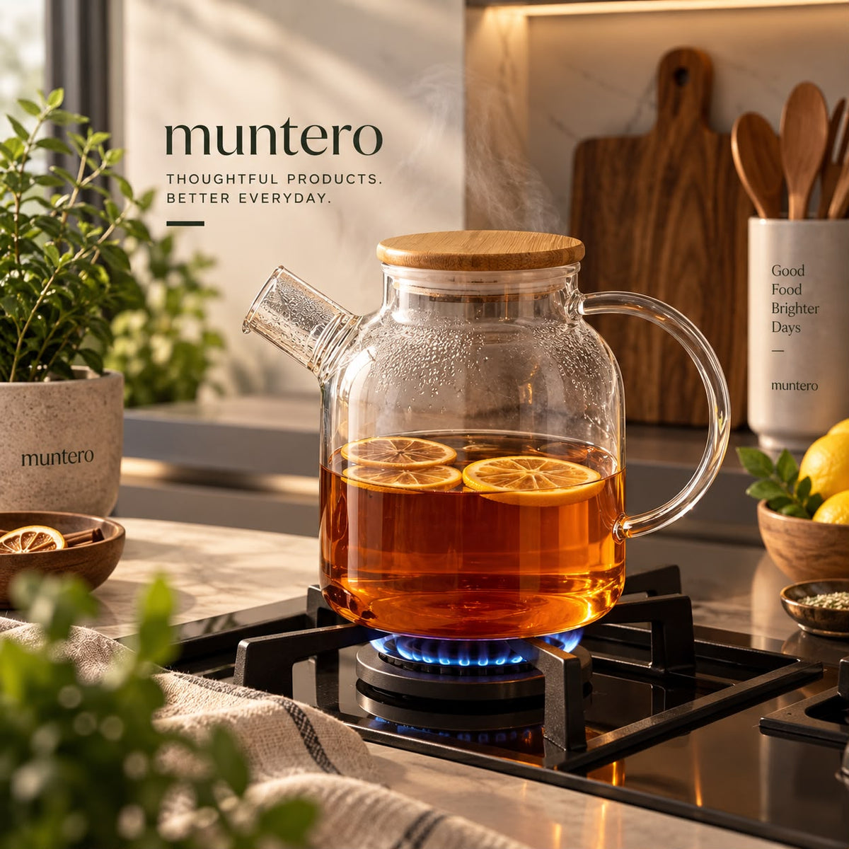 Thermo Glass Teapot 54 Fl Oz | High temperature and shock resistant