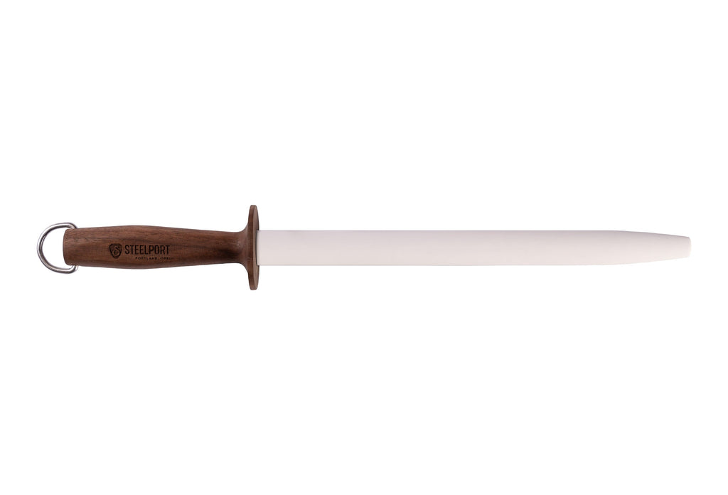 12" Oval Ceramic Honing Rod for Kitchen Knives-1