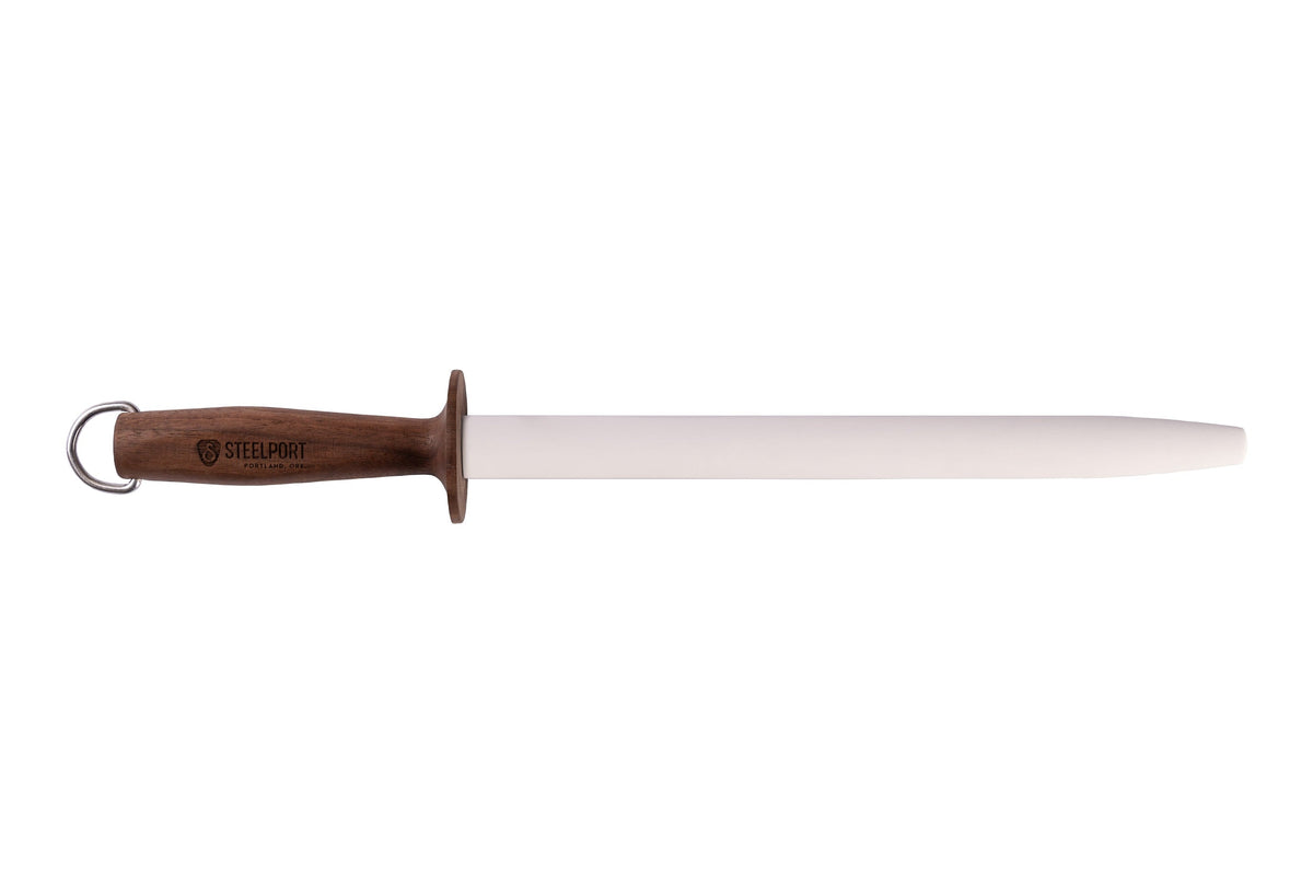 12" Oval Ceramic Honing Rod for Kitchen Knives-1