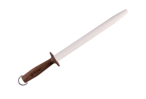 12" Oval Ceramic Honing Rod for Kitchen Knives-0